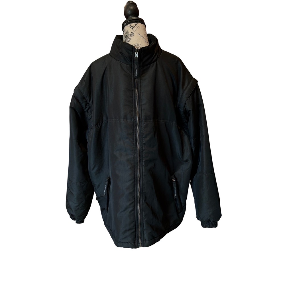 Stormtech Mens XL Black Convertible‎ 2-in-1 Zip Off Sleeve Jacket Vest Ripstop